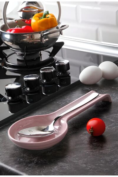 bk&tk design Kirli Kaşıklık Altlığı Kepçe Ve Kaşık Altı Kaşık Nihalesi - Pembe
