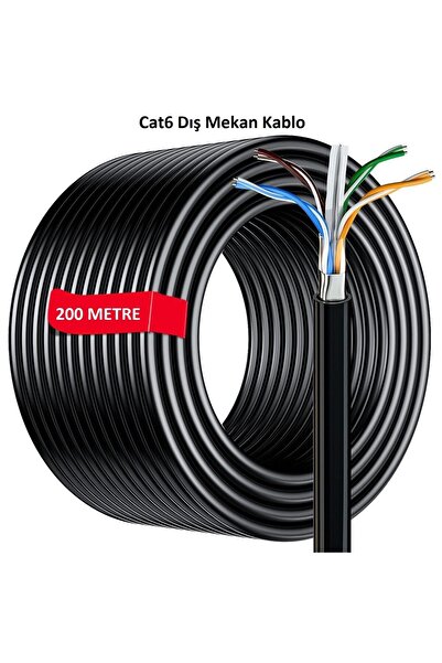VİVATECH Dış Mekan Cat6 Kablo 200m AWG23 Bakır Tel Double Layer