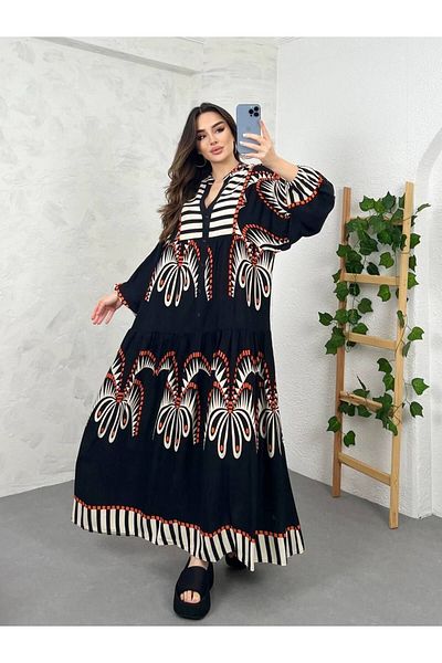 PREMİER VİE Viscose Hijab Pleated Crew Neck Dress
