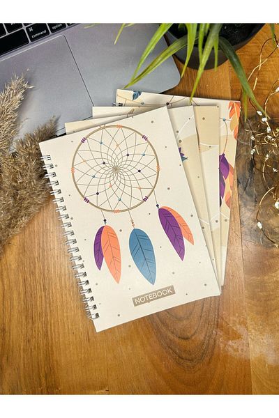 Smile Notes دفتر مدرسي حلزوني 40 ورقة - 13,5x20 سم، مجموعة من 4 قطع