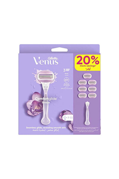Gillette Venus ماكينة حلاقة فينوس كومفورت غلايد بريز - 7 رؤوس احتياطية