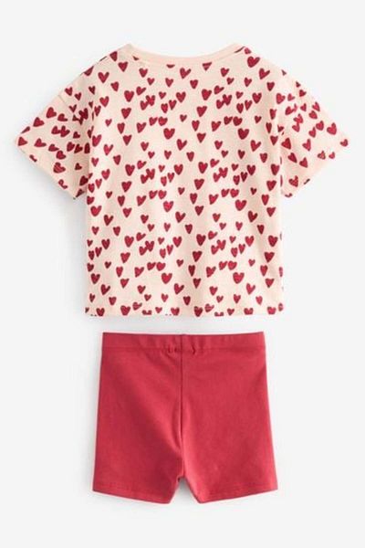 Next Baby Red Heart Patterned Cotton Bag - Short Sleeve Set