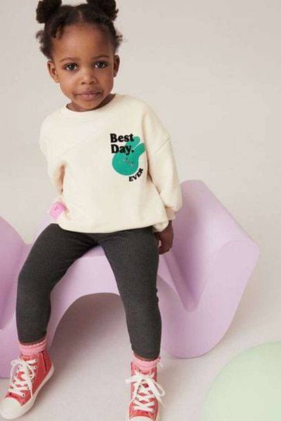 Next Baby Cream Colored Floral Patterned Cotton Long Sleeve Suit Set