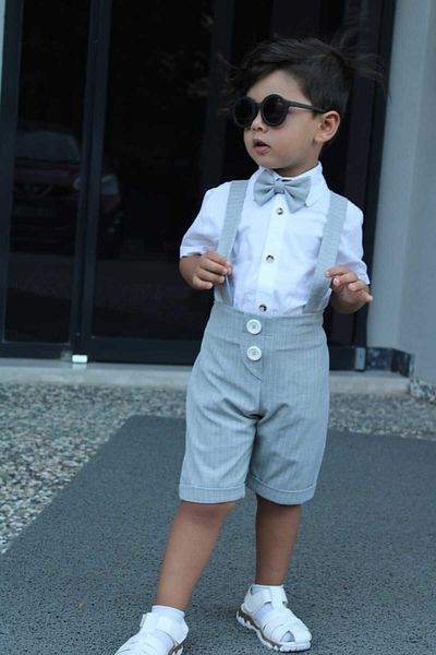 Z KİDS Gray Two-Button Salopet