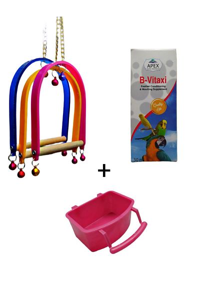 KorPet Bird Feeding Set Swing + Vitamin B + Bird Feeder