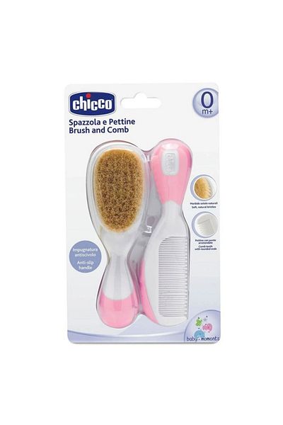 Chicco Age 0+ Pink Brush and Comb Set