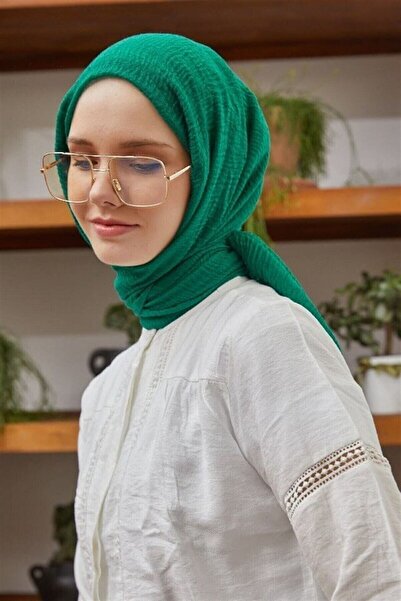 Şalland Bürümcük Zümrüt Yeşili (ÜTÜ ISTEMEYEN HAFİF YAPISI, HAVA ALAN ÖZEL DO...