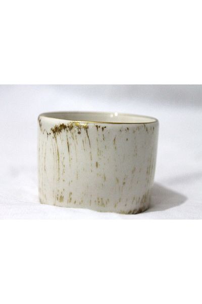 cuboo home White Espresso and Turkish Coffee Cup with Gold Detail