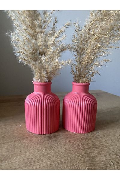 Hepsi Moda Scandinavian Decorative Concrete Vase - Pampas 10cm Trinket 2-Piece Shipping Very Stylish