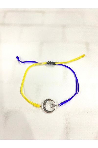 AC Bijuteri Yellow Navy Blue Crescent Star Fan Bracelet