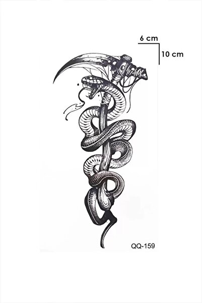 Everglow Jewelry Yılan & Tırpan Tasarım Dövme Tatto