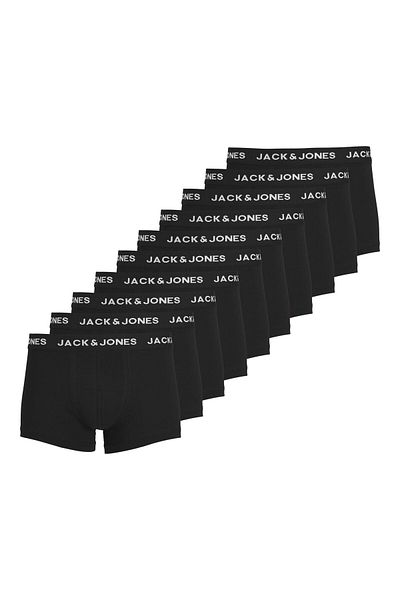 Jack & Jones JACK&JONES Herren Boxer Shorts, 10er Pack - JACSOLID, Trunks, Baumwoll-Stretch, Logo einfarbig