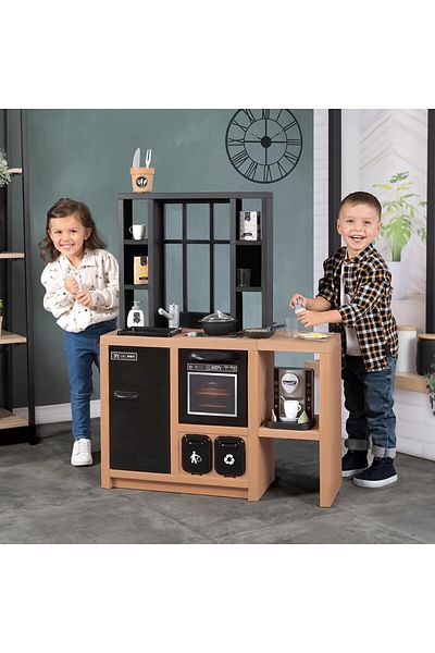 Smoby طقم مطبخ لوفت للأطفال تصميم حضري حديث، إكسسوارات ذات تأثير خاص، مطبخ للأطفال 74x29x95 سم
