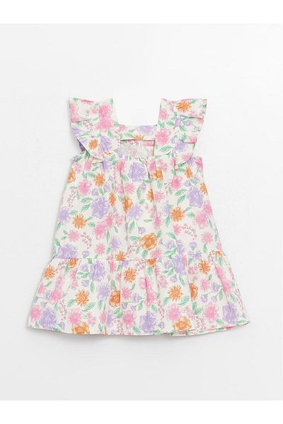 LC Waikiki LCW baby hranatý golier Baby Girl Poplin Dress