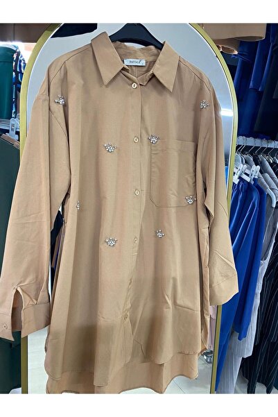 Patika GÖGÜS DETAYI TAŞLI KETEN GÖMLEK TUNİK