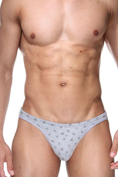 darkzone Men's Star Patterned Gray Thong String