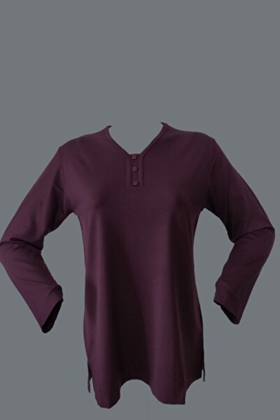 Rüya بلوزة نسائية من القطن الممشط باللون الأرجواني