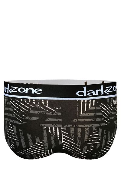 darkzone Men's Geometric Patterned Black Cotton Slip