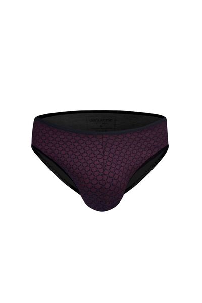 darkzone Men's Lycra Geometric Patterned Claret Red Slip