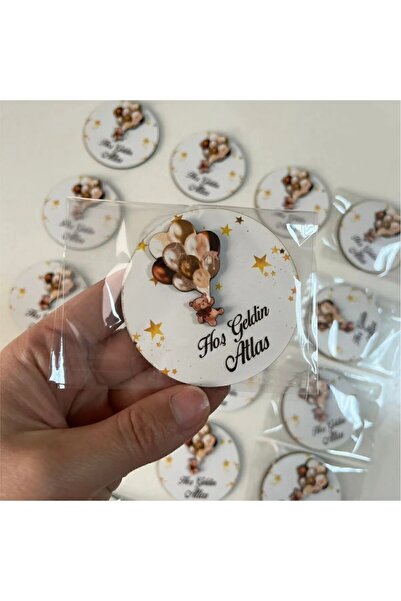 fabriflow exclusive 25adet Balon Ayıcıklı Figürlü Kabartmalı Poşetli Magnet