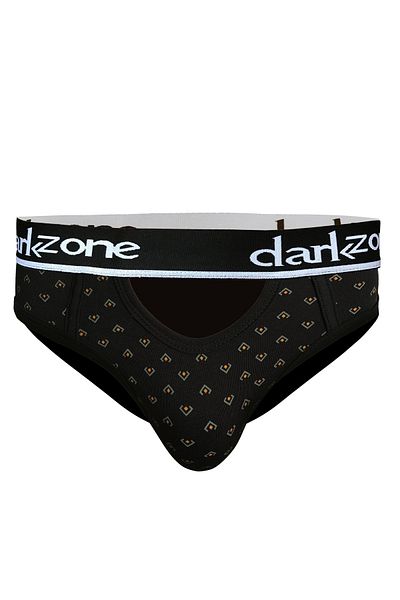 darkzone Ανδρικό ανοιχτό μπροστινό ελαστικό μαύρο slip με σχέδια