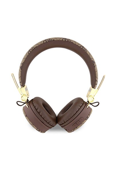 Guess Kulak Üstü Bluetooth Kulaklık Guess Lisanslı PU Deri Ayarlanabilir Tasarım Kahverengi