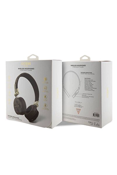 Guess Kulak Üstü Bluetooth Kulaklık Guess Lisanslı PU Deri Ayarlanabilir Tasarım Kahverengi