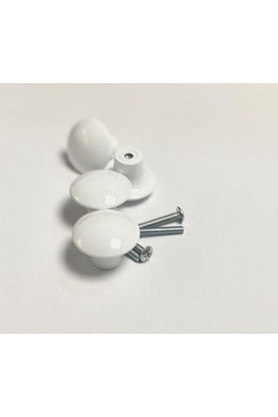 ÇELİKEL Mushroom White Handle 4 Buttons Mushroom Handle