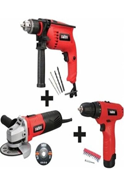 Atlas ECO Set 3G Li – Darbeli Matkap + Akülü Vidalama + Avuç Taşlama A0602027