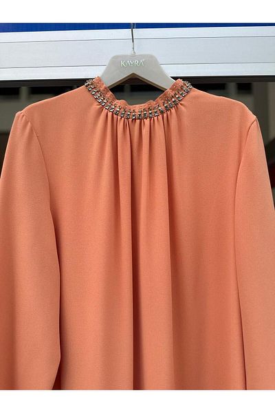 Kayra Stone Detailed Pleated Dress
