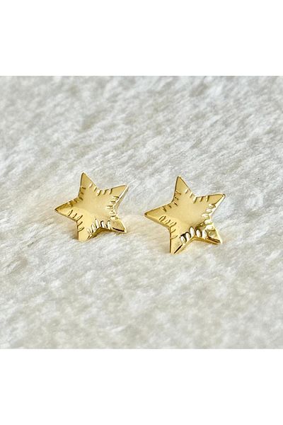 MODA SENİ STAR Minimal Patterned Women's Bijouterie - Gold Or Silver Earrings