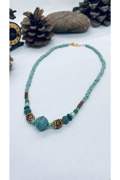 Porsuk Alternatif سلسال خرز الرمل البوهيمي البوهيمي الأصيل المصنوع يدوياً