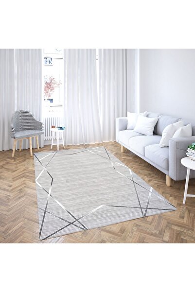 Coperta Home Yıkanabilir, Altı Kaydırmaz Taban İki Başı Saçaklı Halı