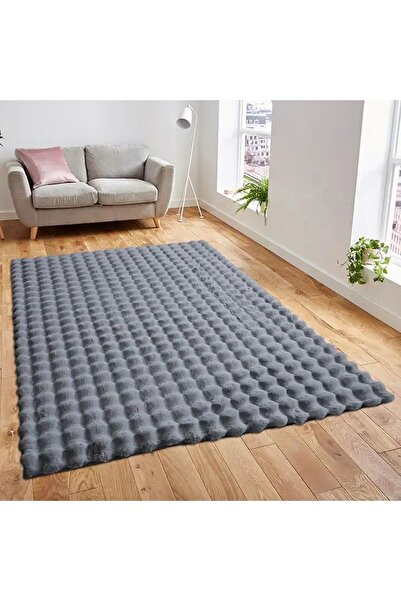 BALADI HOME Bubble Tavşan Serisi Yumuşacık Tavşan Tüyü Kaymaz Taban Peluş Halı