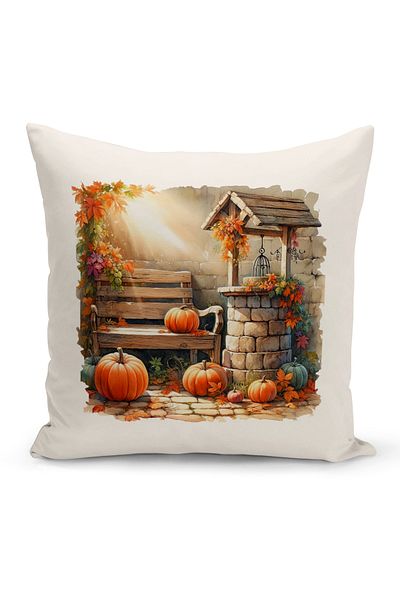 Bertille Home Autumn Series - Double Sided Digital Printed Throw Pillow Cover (Halloween Pity Cushion Cover)
