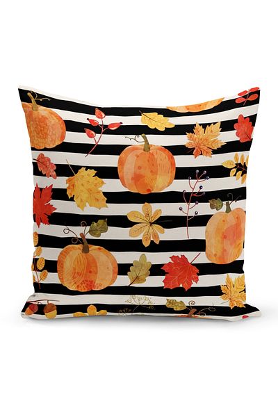 Bertille Home Seria de toamnă - Husă de pernă imprimată digital pe două fețe (Husă de pernă pentru Halloween)
