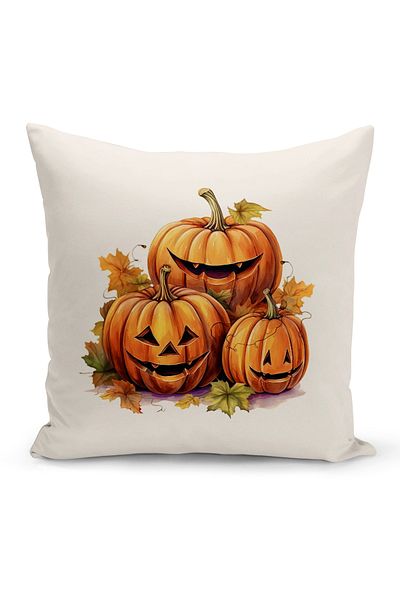 Bertille Home Autumn Series - Double Sided Digital Printed 4-Piece Throw Pillow Set (Halloween Weight)