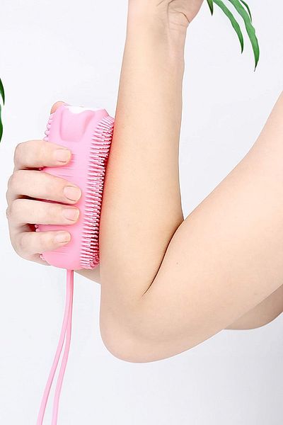 CARNIVAL LAND Massage Body Pouch with Silicone Sponge Chamber - Soft Shower Soap Dispenser Washcloth