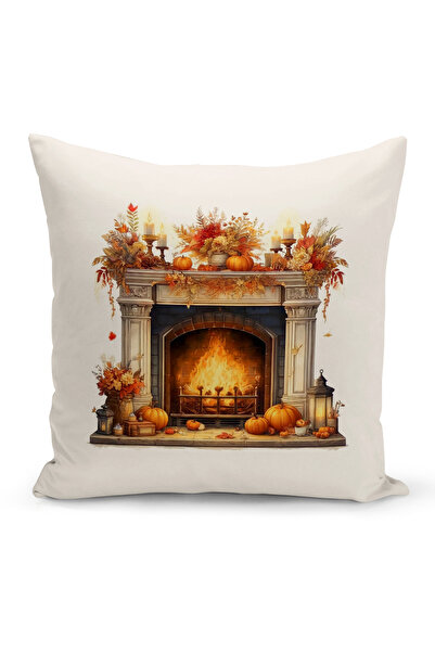 Bertille Home Autumn Series - Double Sided Digital Printed 8-Piece Throw Pillow Set (Halloween)