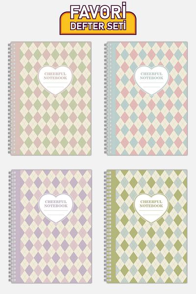 Copyrite Lined 4-Piece Notebook Set (21 X 14.8 cm 70 sheets) School, Work, Planning Notebook Set