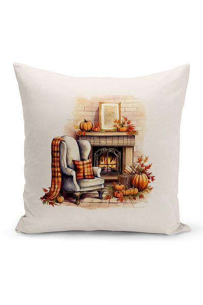 Bertille Home Autumn Series - Double Sided Digital Printed Throw Pillow Cover (Halloween Pity Cushion Cover)