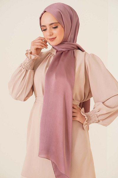 Octopus Βραδινό φόρεμα Janjan Γυαλιστερό σατέν υφή Hijab Βραδινό φόρεμα σιφόν ροζ σάλι