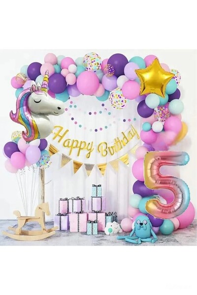 BKMC PARTY Unicorn Με σχέδιο Μακαρόνια για κορίτσια - Πολυτελή χρώματα, αλυσί...