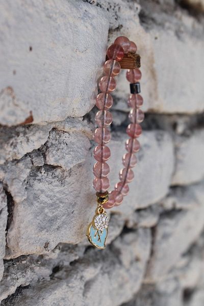 Esre Doğaltaş Takı Rose Quartz Natural Stone Love Stone Bracelet