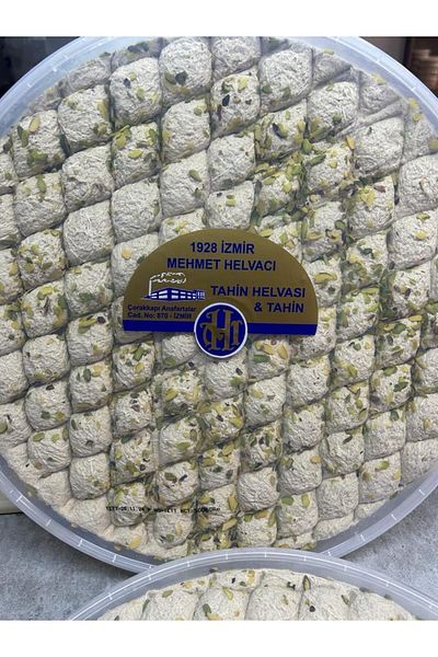 1928 MEHMET HELVACI 5 kg Tahini Halva - Pistachio, Diamond Pattern, in a Tray