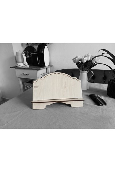 hü ma tasarım ve aksesuar Hüma Wooden Tablet Phone Holder Adjustable Book Reading Stand Stand Rahle
