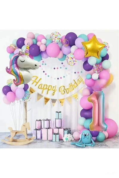 BKMC PARTY Unicorn Με σχέδιο Μακαρόνια για κορίτσια - Πολυτελή χρώματα, αλυσί...