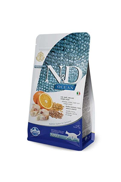 N&D Ocean Düşük Tahıllı Morina Balığı Ve Portakallı Kedi Maması 5 Kg