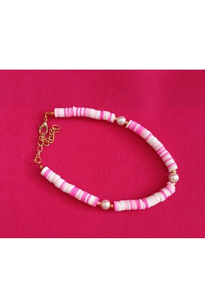 Bulut Bijuteri Aksesuar Pearl Detailed Sequin Beaded Anklet