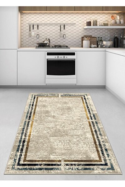 Ardizayn Vintaege - Dijital Baskı, Kaymaz, Dokuma Taban, Mutfak Halısı, Banyo...